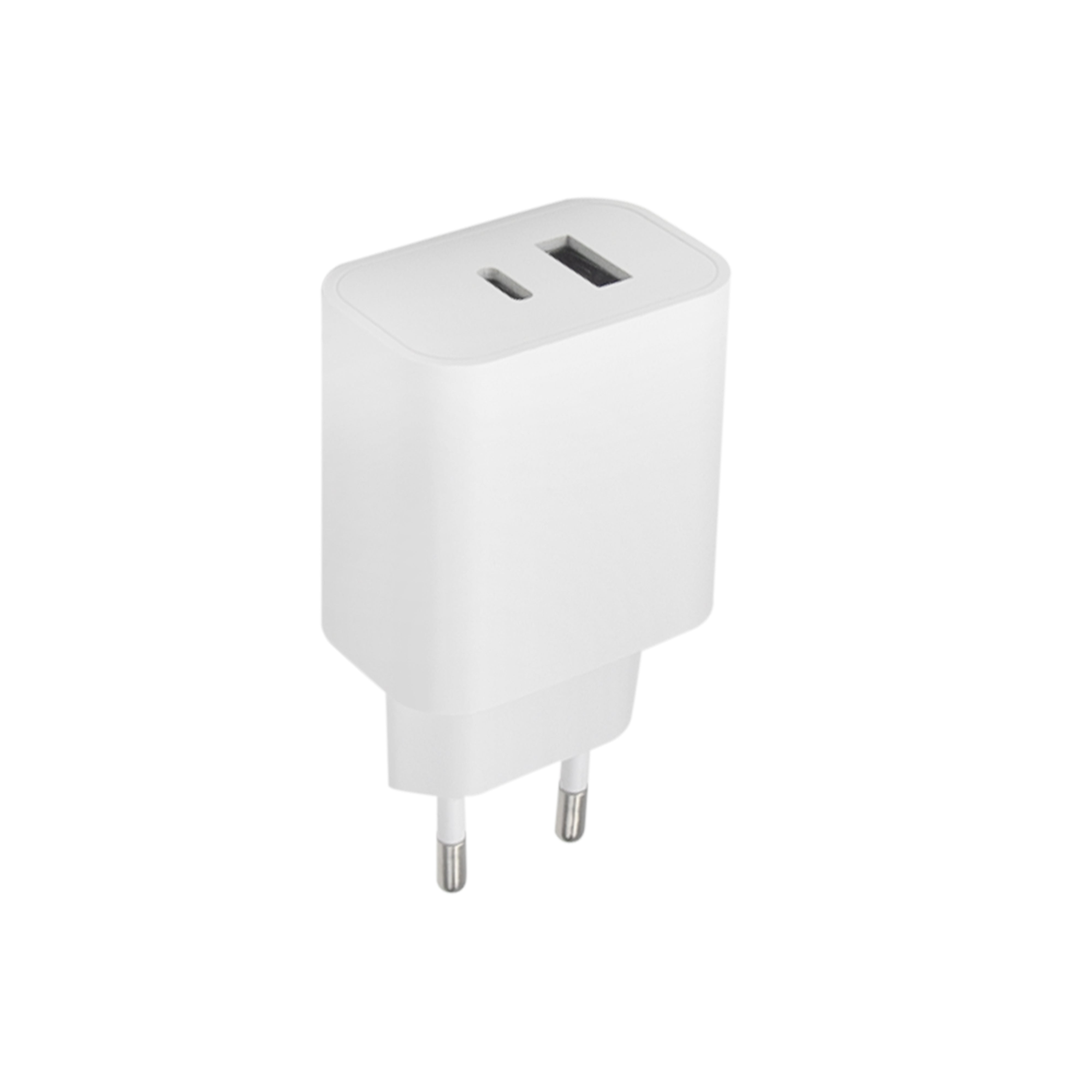 20W PD QC USB+USB-C Lade hvid