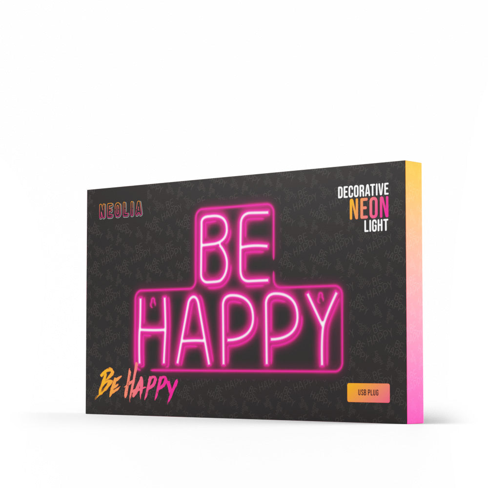 PLEXI LED BE HAPPY pink NNE10
