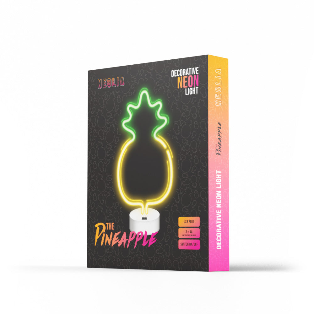 LED Ananas på stand gul/grøn