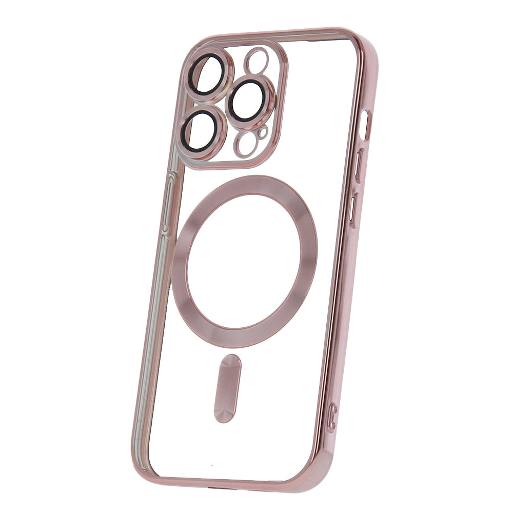 iPhone 14 Pro MagSafe Cover Color Chrome Mag Color Chrome Rosegold – Transparent/Pink