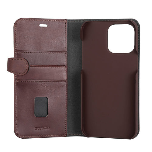 iPhone 14 Pro Max Wallet Flip Cover 2in1 3 card – Brun – Buffalo