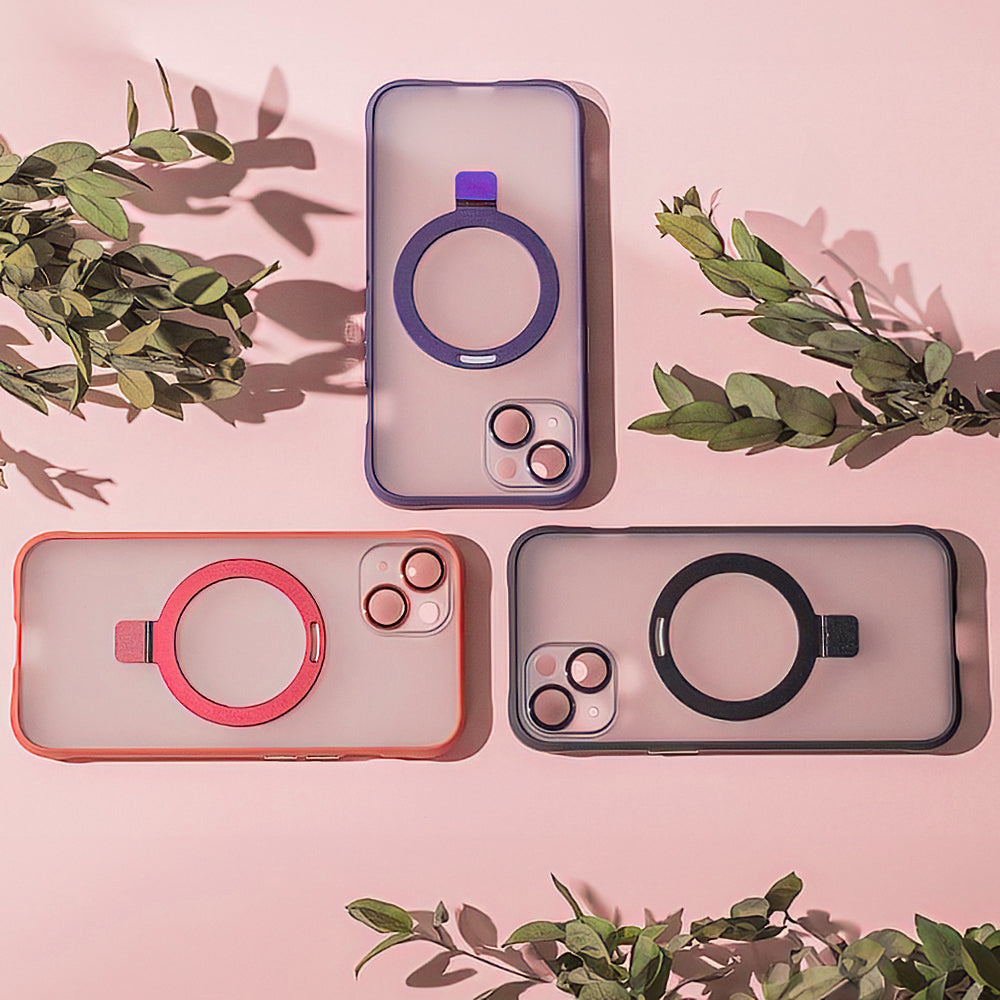 iPhone 15 TPU Cover Mag Ring Wireless charging standard – Rød