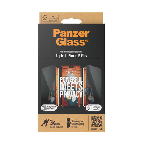 PanzerGlass iPhone 15 Plus UWF Privacy wA - Se P2863
