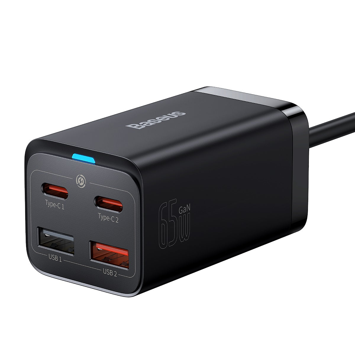 GaN5 65W 2xUSB 2xUSBc Sort