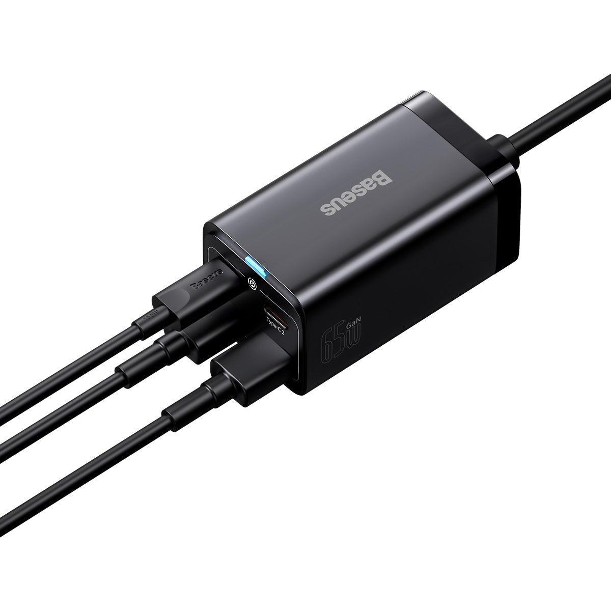 GaN5 65W 2xUSB 2xUSBc Sort