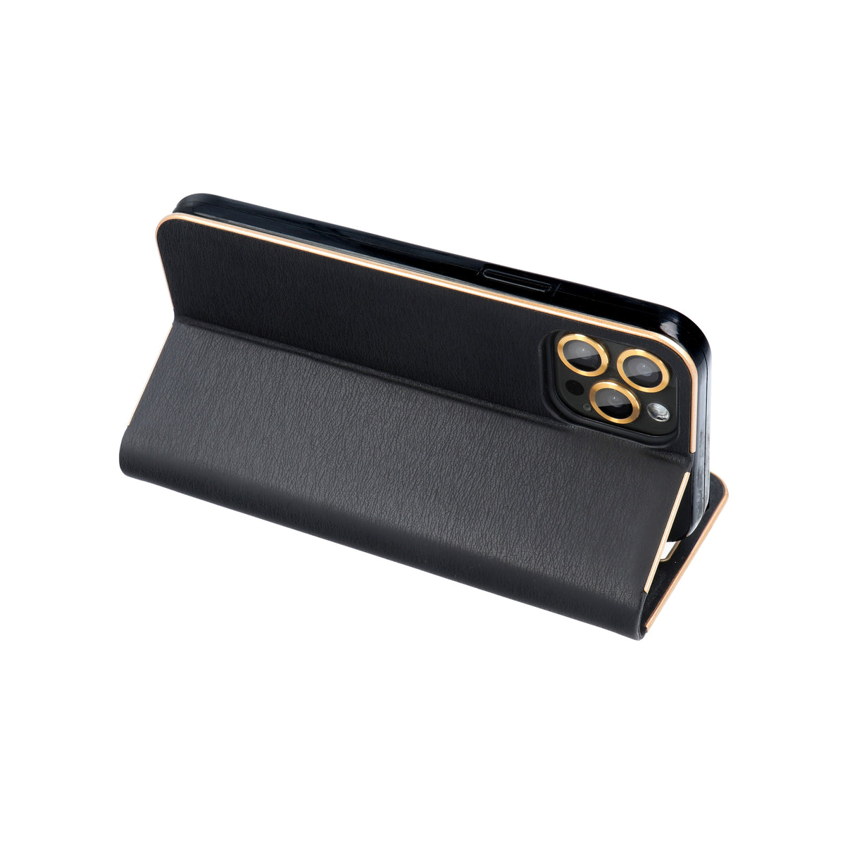 iPhone 14 Wallet Flip Cover Luna – Guld/Sort
