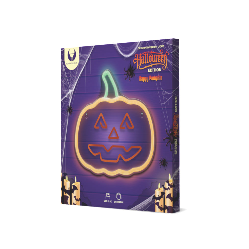 Neon Plexi LED HAPPY Pumpkin Orange