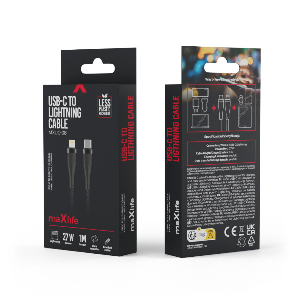 MaXlife Kabel USBC/Lightning 1m