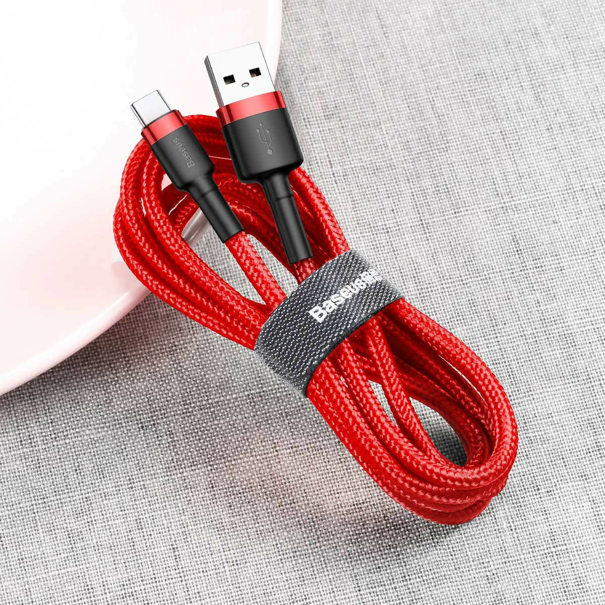 USB/C - USB/C 1.Mtr sort/rød - billede 3