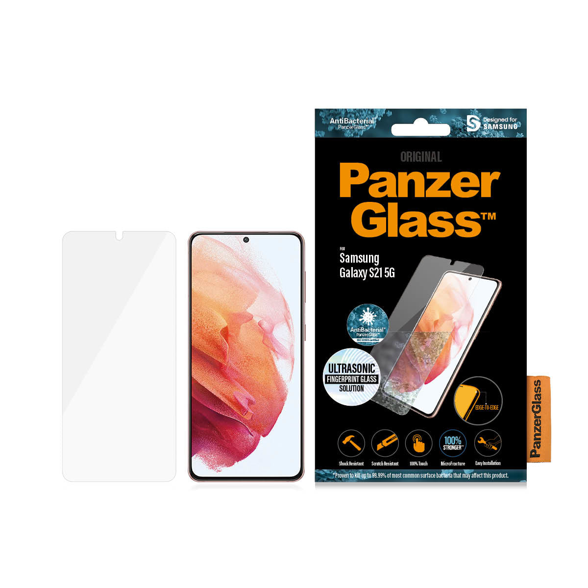 PanzerGlass Samsung Galaxy S21 5G (CF), Black AB - billede 3