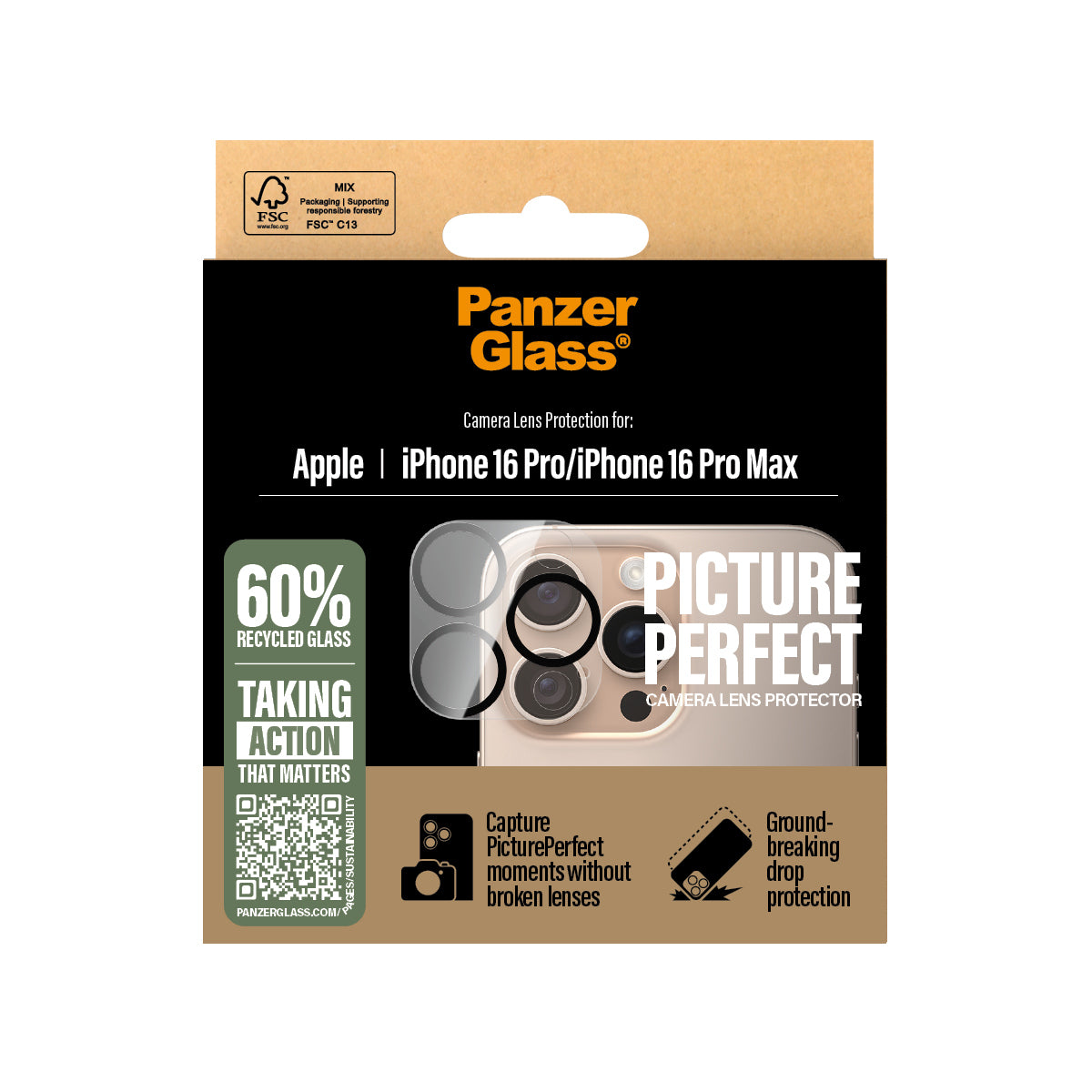 PG PicturePerfect Lens Protector iPhone 16 Pro/16 Pro Max