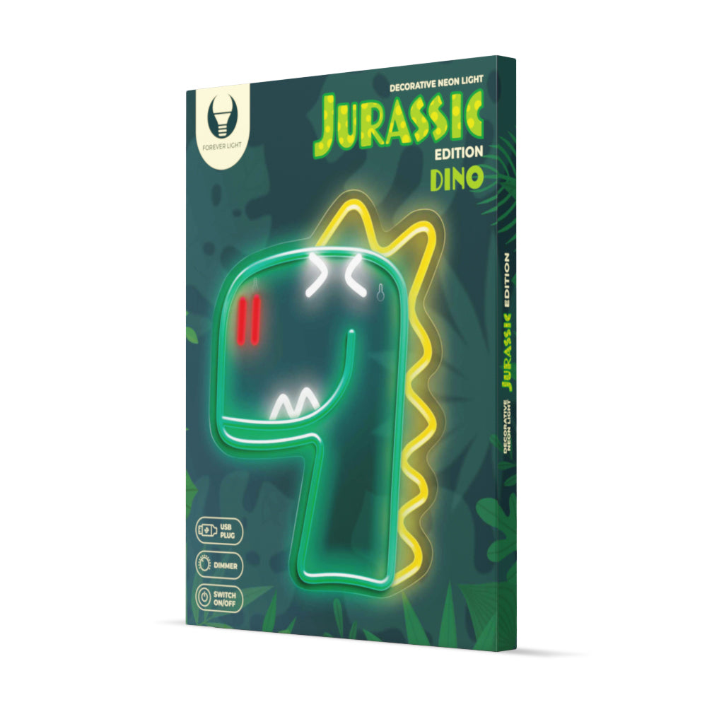 Neon Plexi LED Jurassic Dino Green