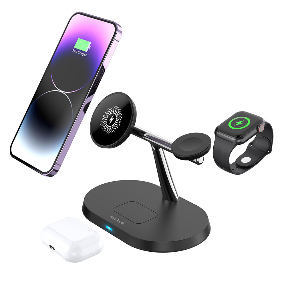 MaXlife 3i1 Trådløs Lader Sort