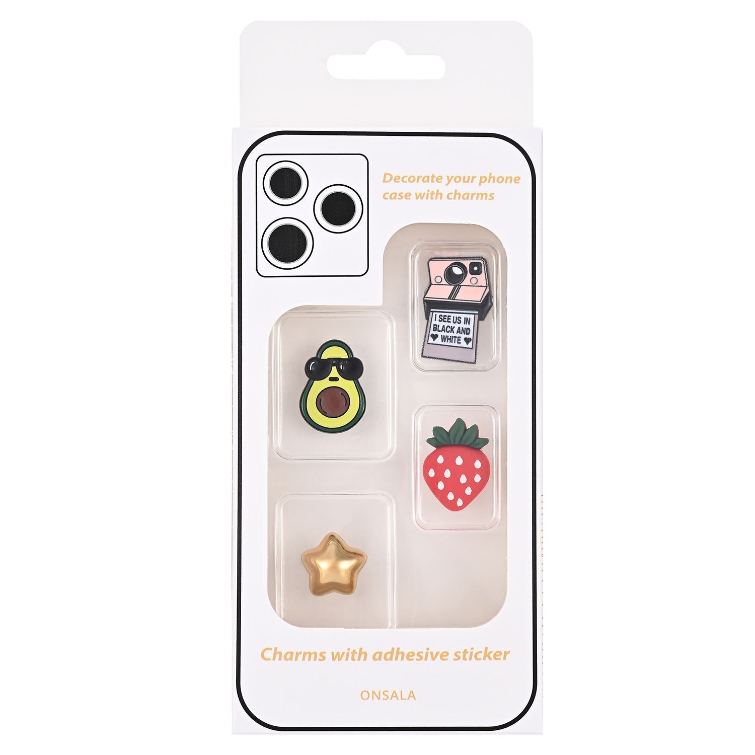 Charms Pimp Your Phone Metal og Plastik 4 stk - billede 2