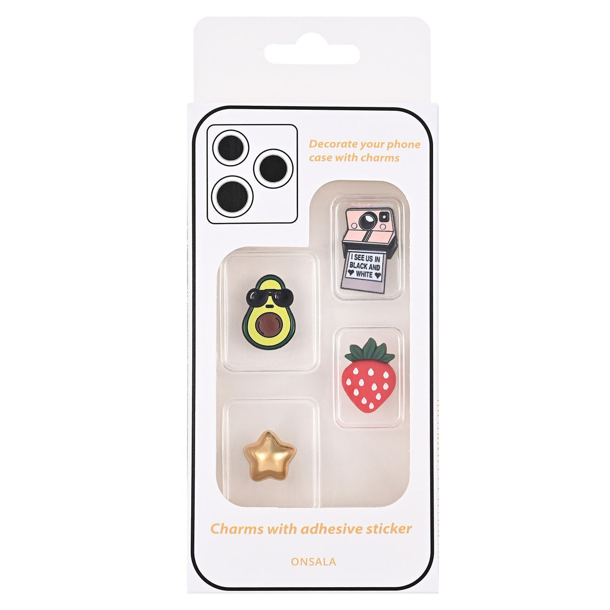 Charms Pimp Your Phone Metal og Plastik 4 stk - billede 2