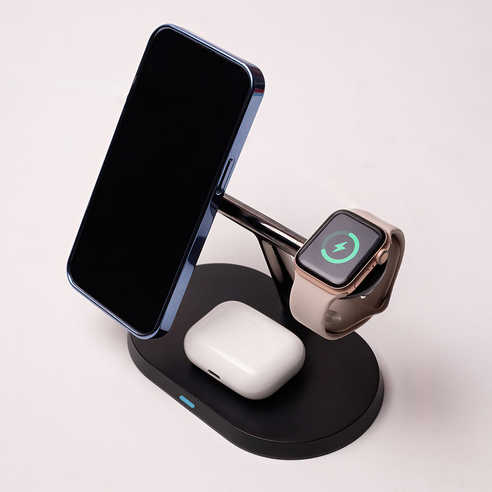 MaXlife 3i1 Trådløs Lader Sort