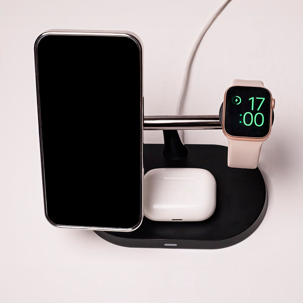 MaXlife 3i1 Trådløs Lader Sort