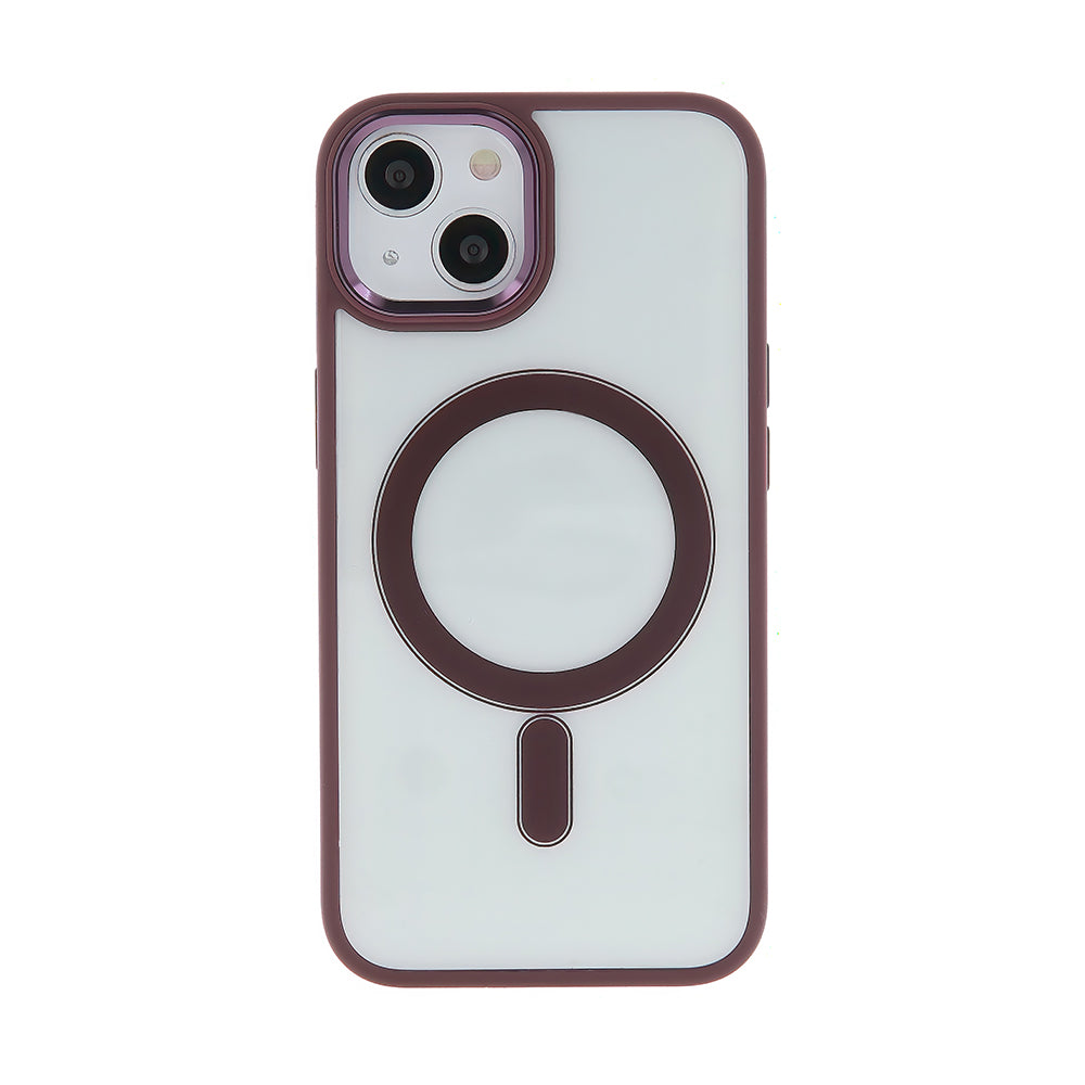 iPhone 14 Cover Satin Clear Mag – Transparent/Lilla