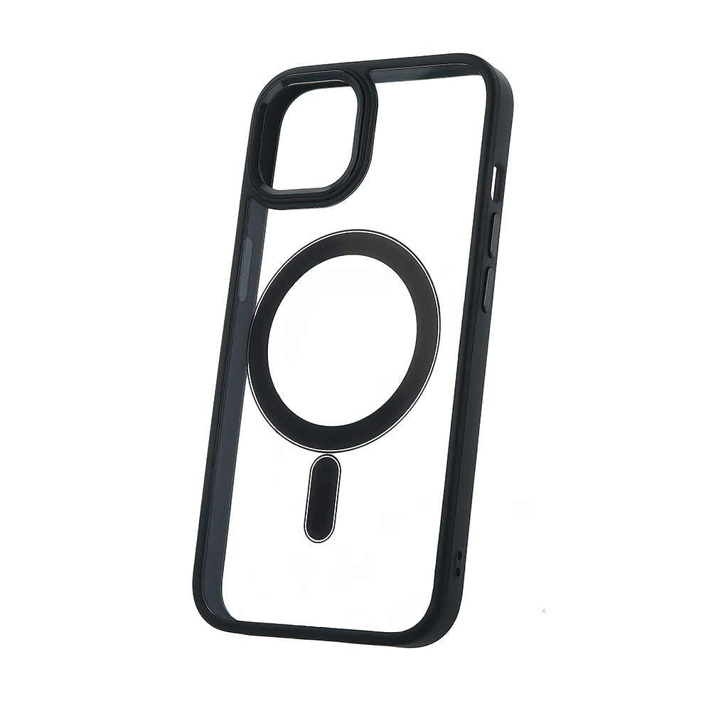 iPhone 15 Cover Satin Clear Mag – Transparent/Sort