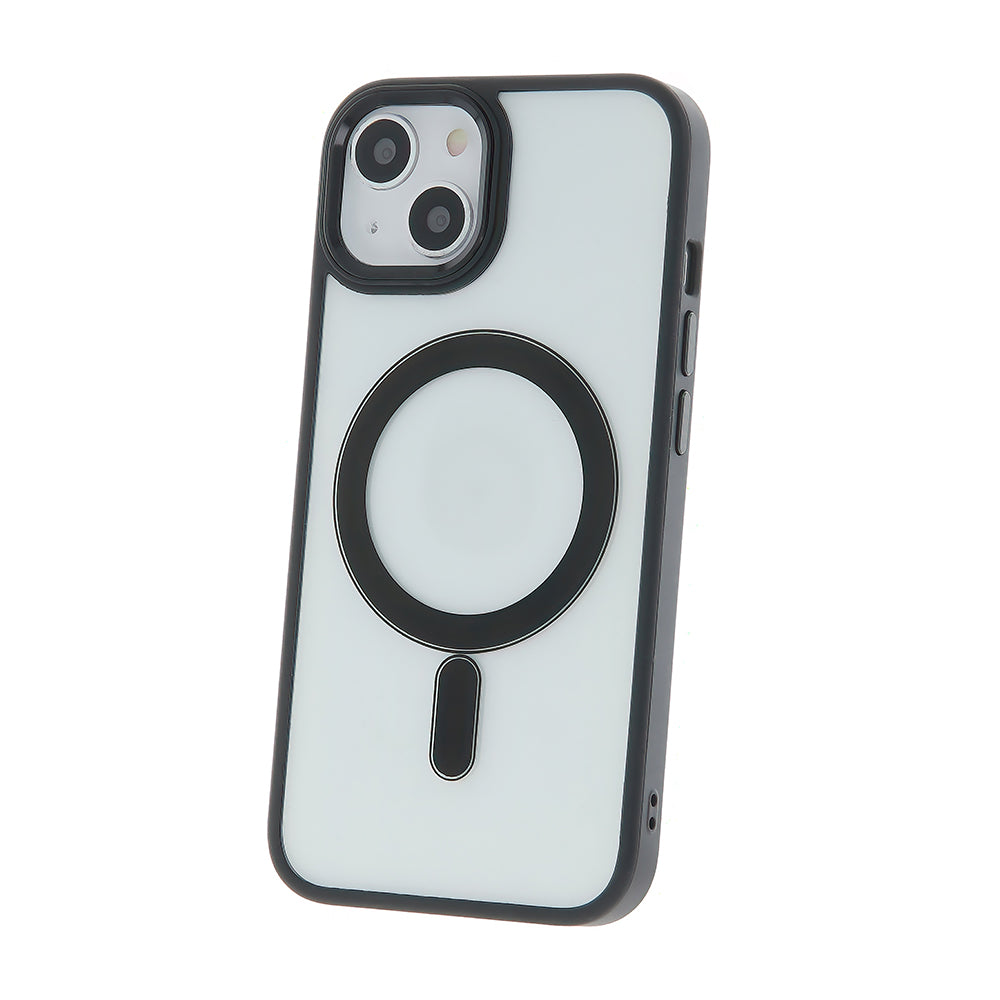 iPhone 15 Cover Satin Clear Mag – Transparent/Sort
