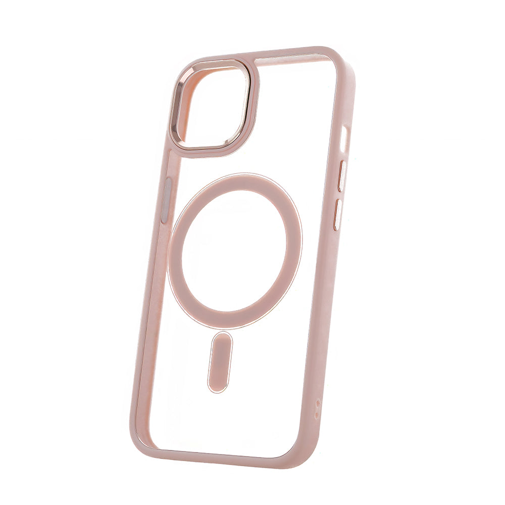 iPhone 15 Cover Satin Clear Mag – Transparent/Pink