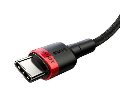 BASEUS USB Cable - Cafule CATKLF-AL91 Type-C - Type-C 2M 100W 5A black-red - billede 3
