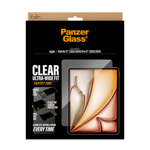 PG Screen Protector iPad Air/Pro 13'' (24/26) UWF w. Fastfit