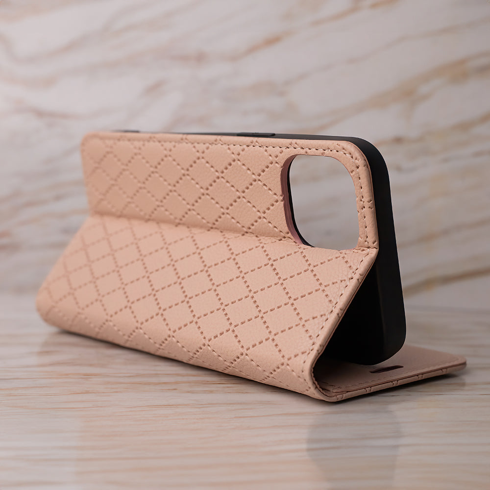 iPhone 17 Pro Læder Wallet Flip Cover Smart Caro – Beige