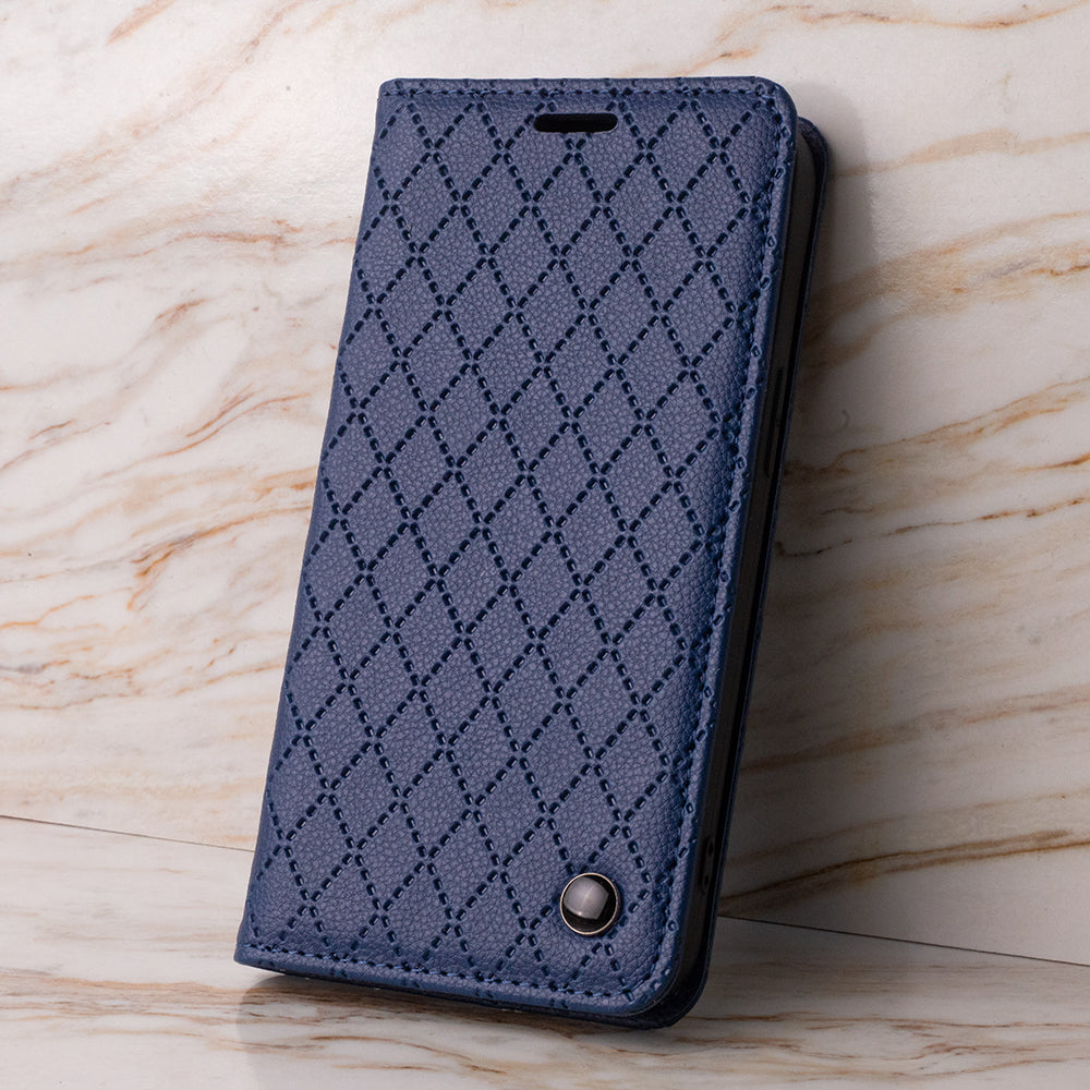 iPhone 17 Pro Læder Wallet Flip Cover Smart Caro – Mørk Blå/Blå