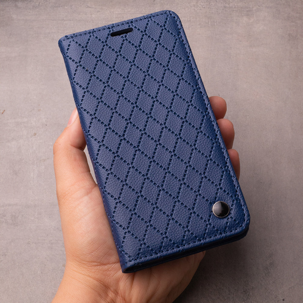 iPhone 17 Pro Læder Wallet Flip Cover Smart Caro – Mørk Blå/Blå