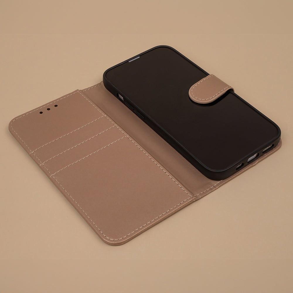 iPhone16e Flipcover Guld  classic