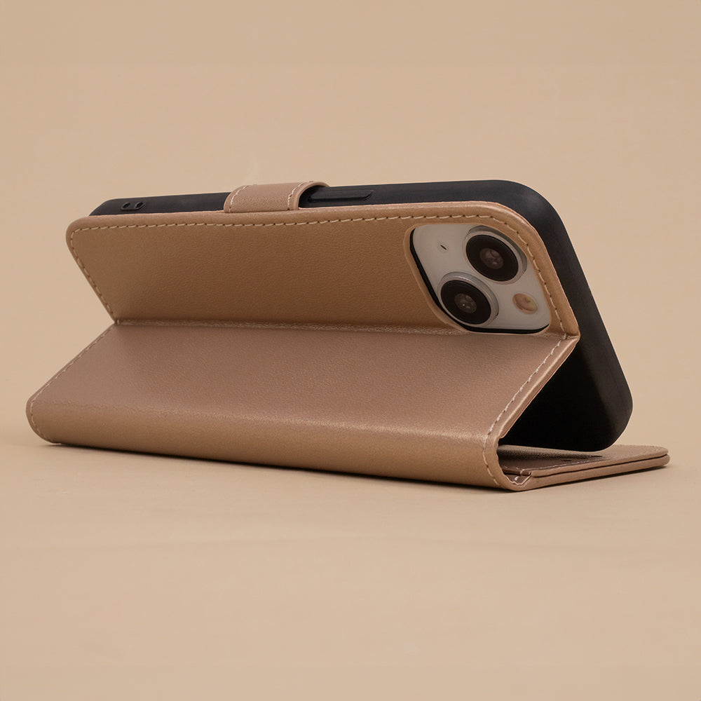 iPhone 17 Pro Wallet Flip Cover Smart Classic – Guld
