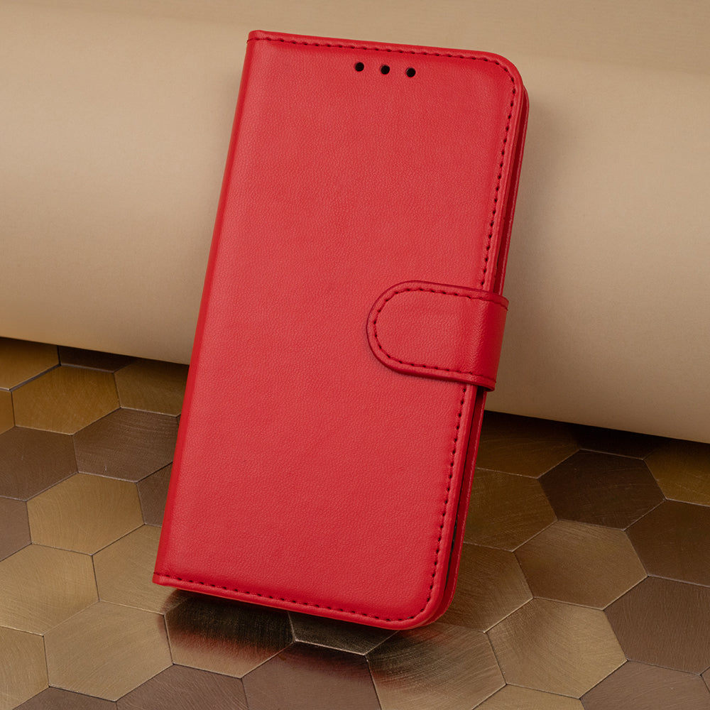 iPhone 16e / 17e Wallet Flip Cover Smart Classic – Rød