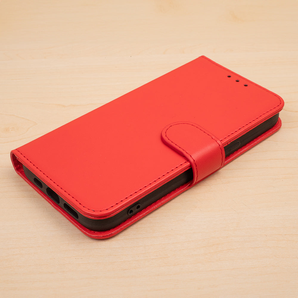 iPhone 16e / 17e Wallet Flip Cover Smart Classic – Rød