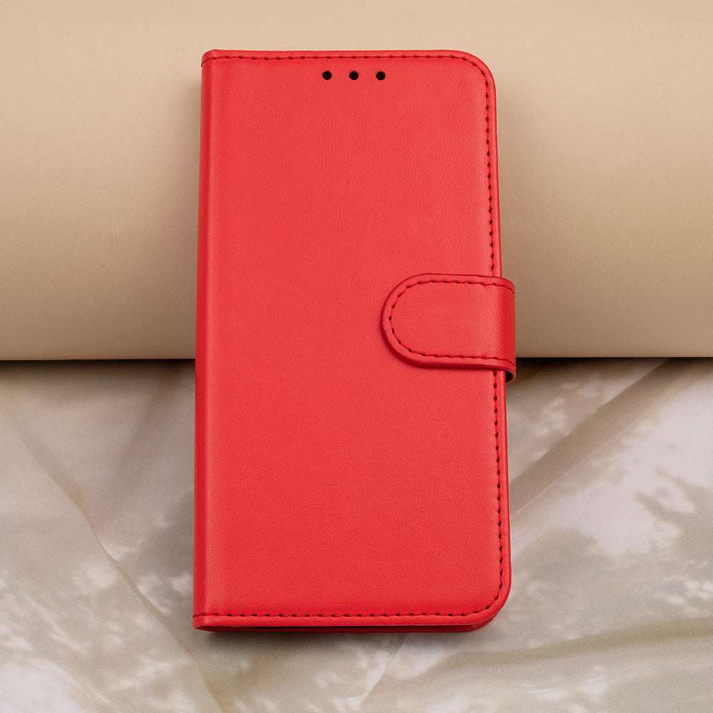 iPhone 16e / 17e Wallet Flip Cover Smart Classic – Rød