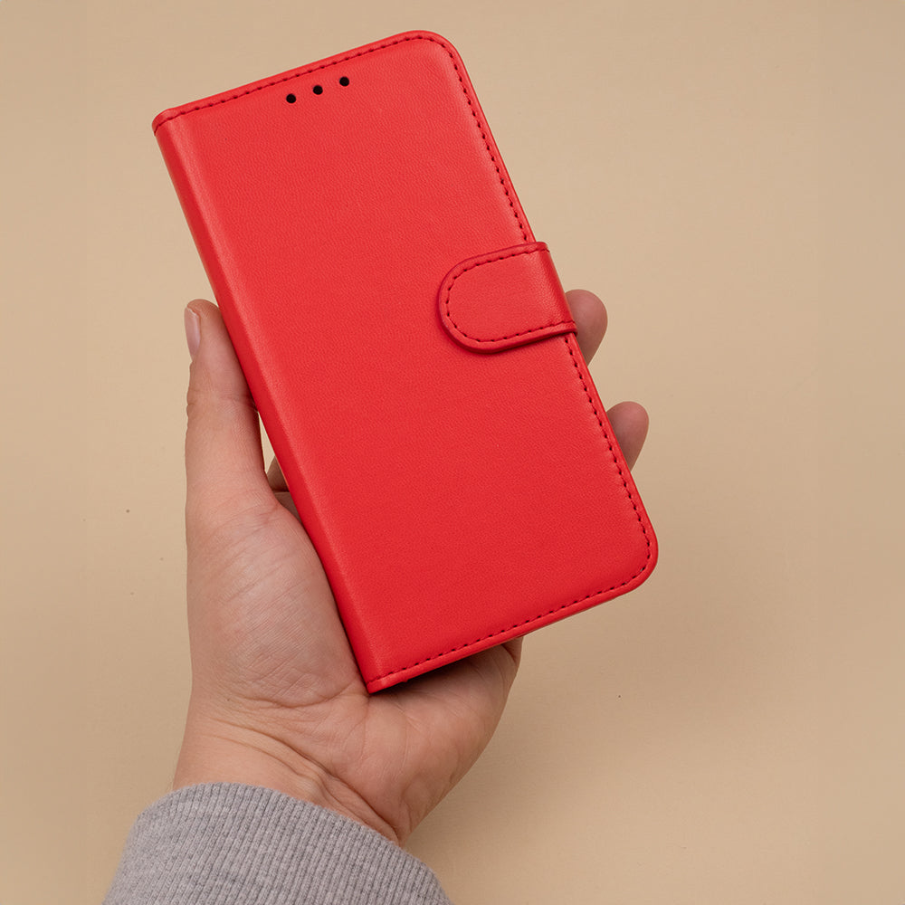 iPhone 16e / 17e Wallet Flip Cover Smart Classic – Rød