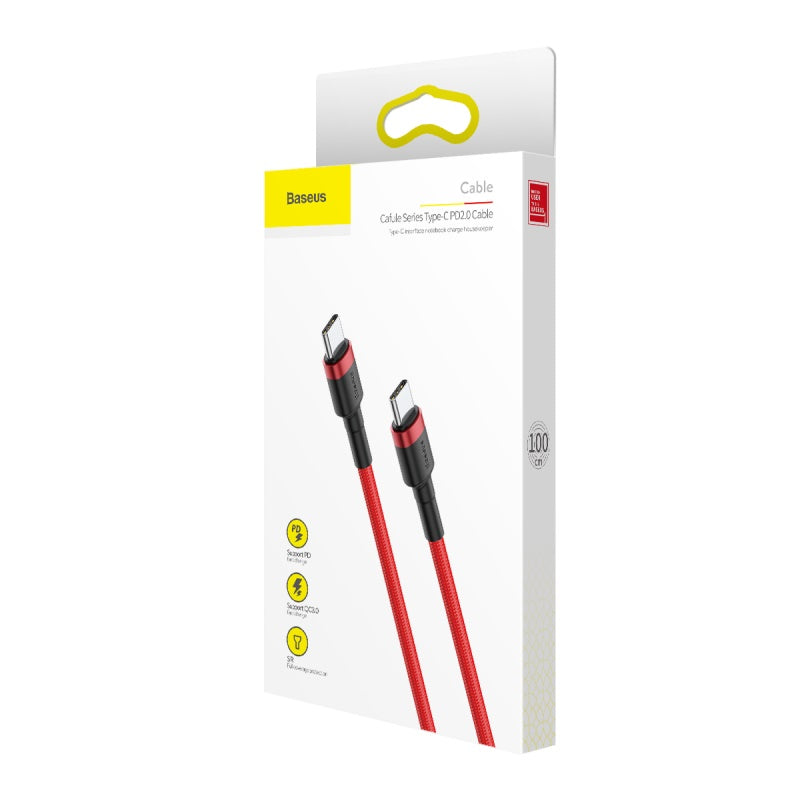 BASEUS USB Cable - Cafule CATKLF-G09 Type-C - Type-C 1M 60W 3A red