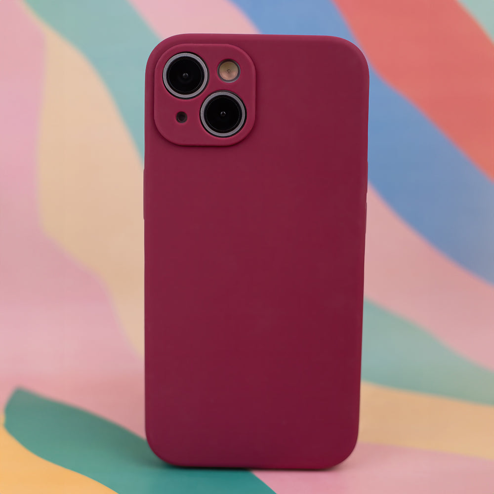 iPhone 15 Pro Silicone MagSafe Cover Mag Invisible Pastel Burgundy