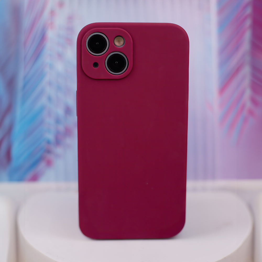 iPhone 15 Pro Silicone MagSafe Cover Mag Invisible Pastel Burgundy