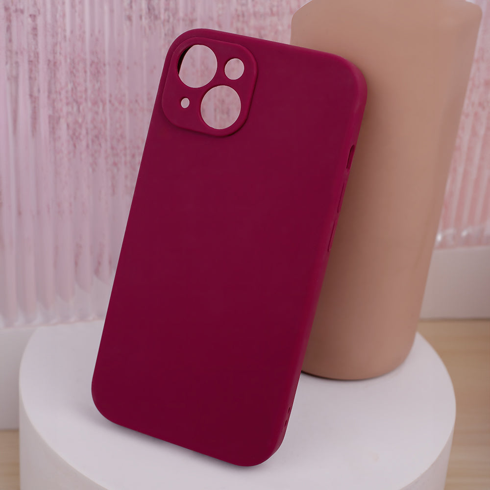iPhone 15 Pro Silicone MagSafe Cover Mag Invisible Pastel Burgundy