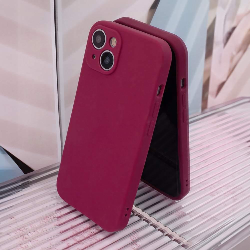 iPhone 15 Pro Silicone MagSafe Cover Mag Invisible Pastel Burgundy