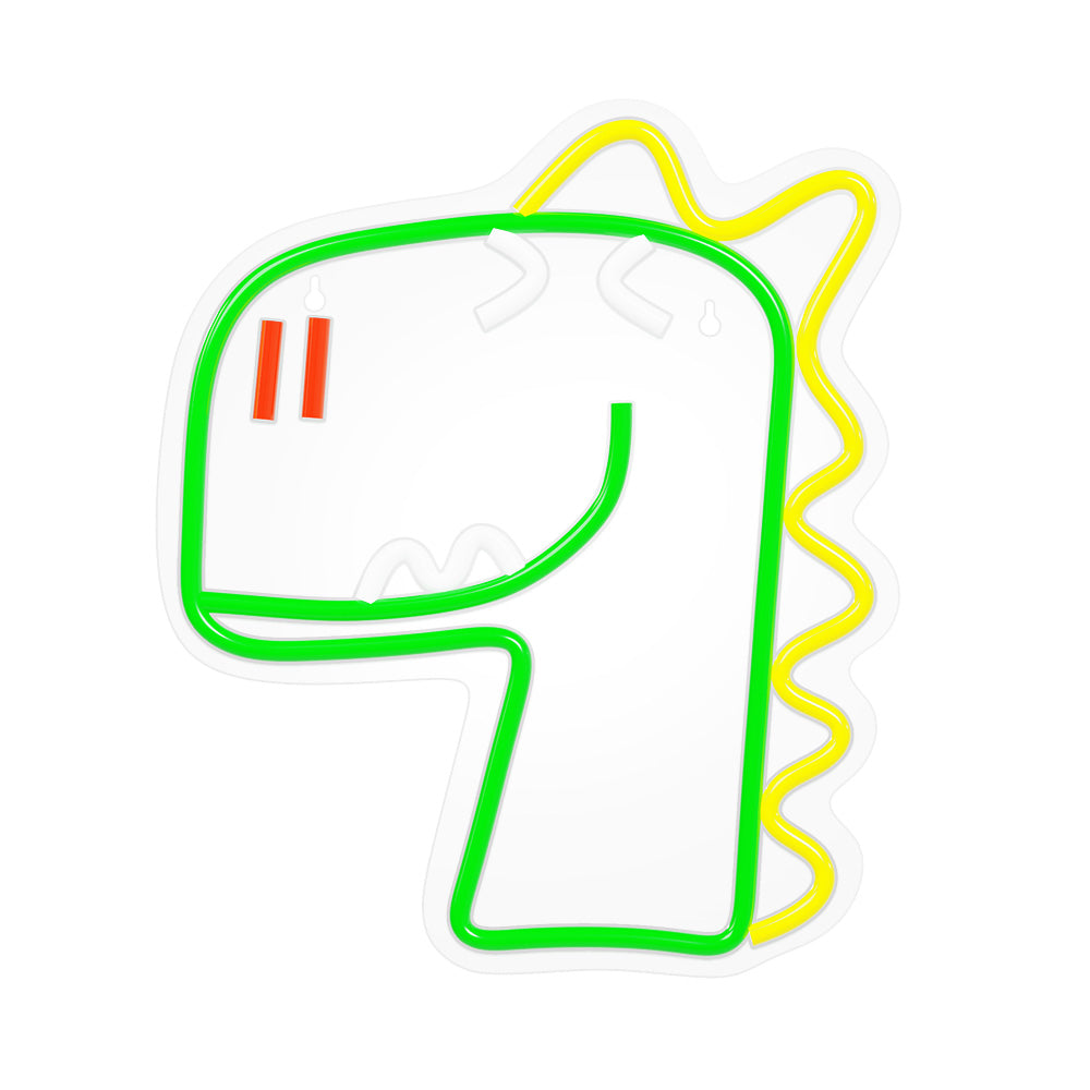 Neon Plexi LED Jurassic Dino Green