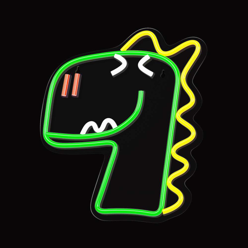 Neon Plexi LED Jurassic Dino Green