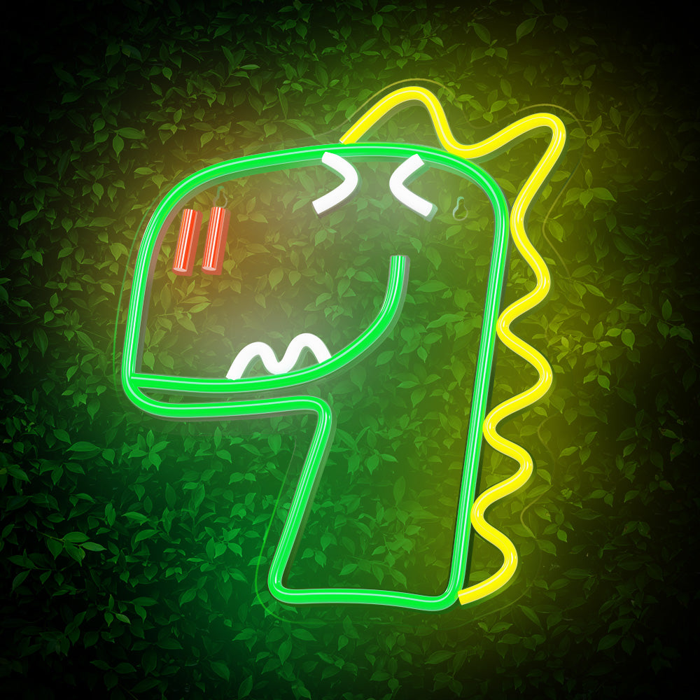 Neon Plexi LED Jurassic Dino Green