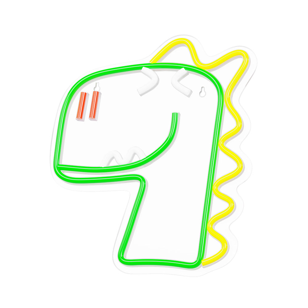 Neon Plexi LED Jurassic Dino Green