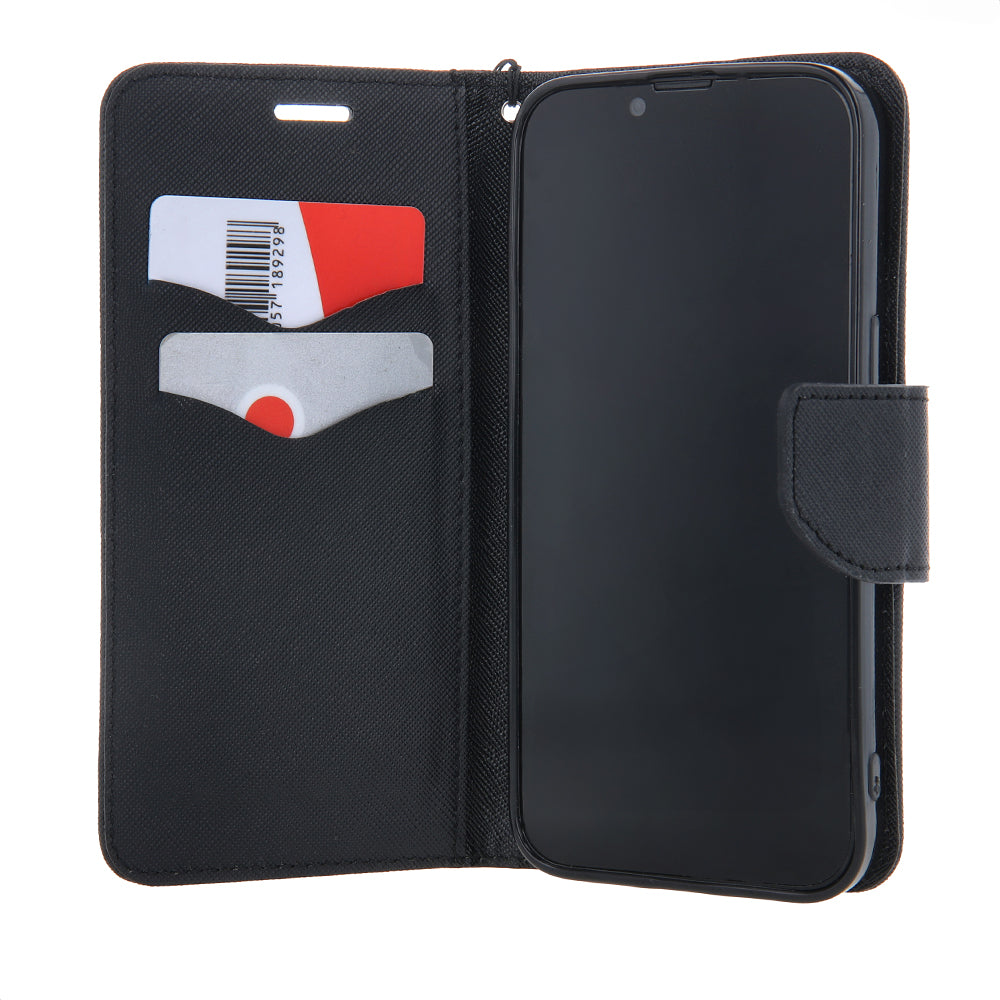 iPhone 16 Pro TPU Wallet Flip Cover fancy – Sort