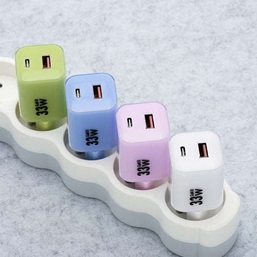 Oplader 33W USBC/USBA Violet