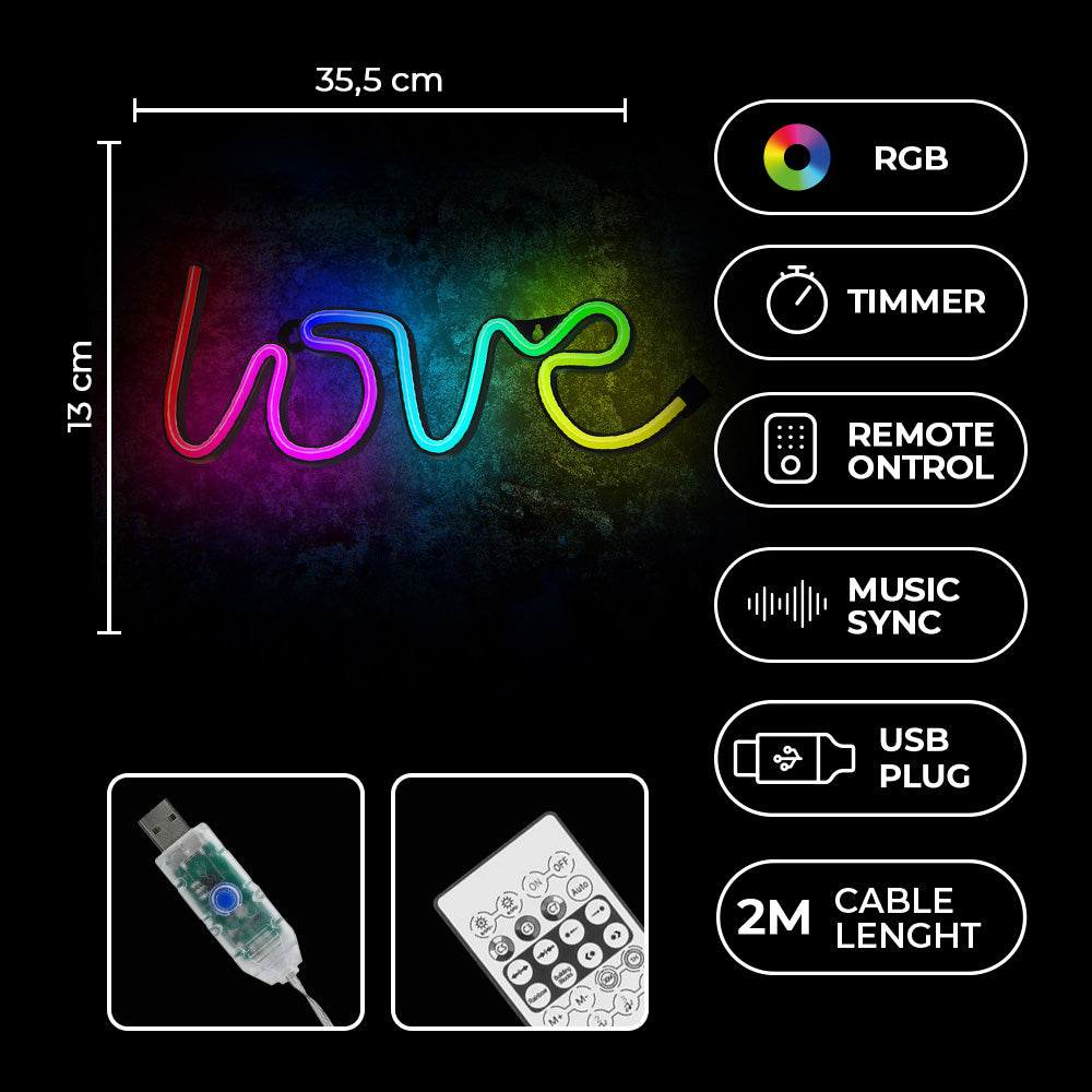 Neon Led RGB Love