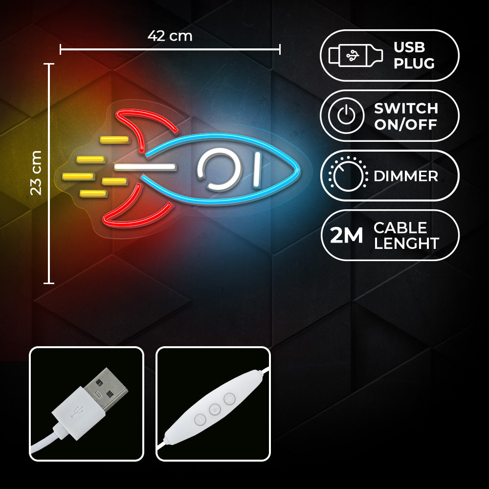 PLEXI LED Rocket Multicolor