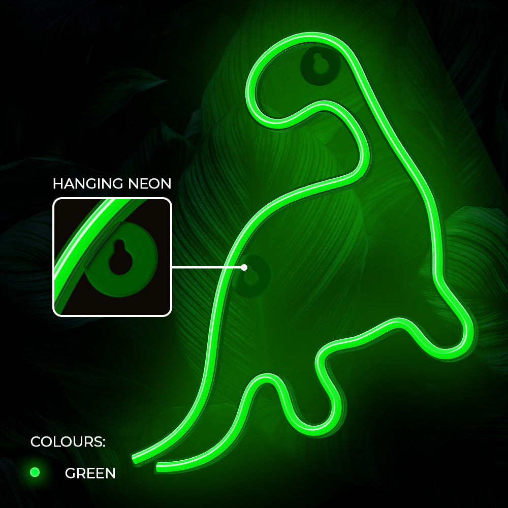 Neon LED Light DINOSAUR green